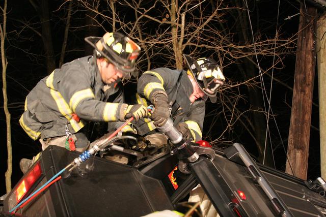 Millwood Firefighters working at a car extrication on Rt. 120 (12/18/08)